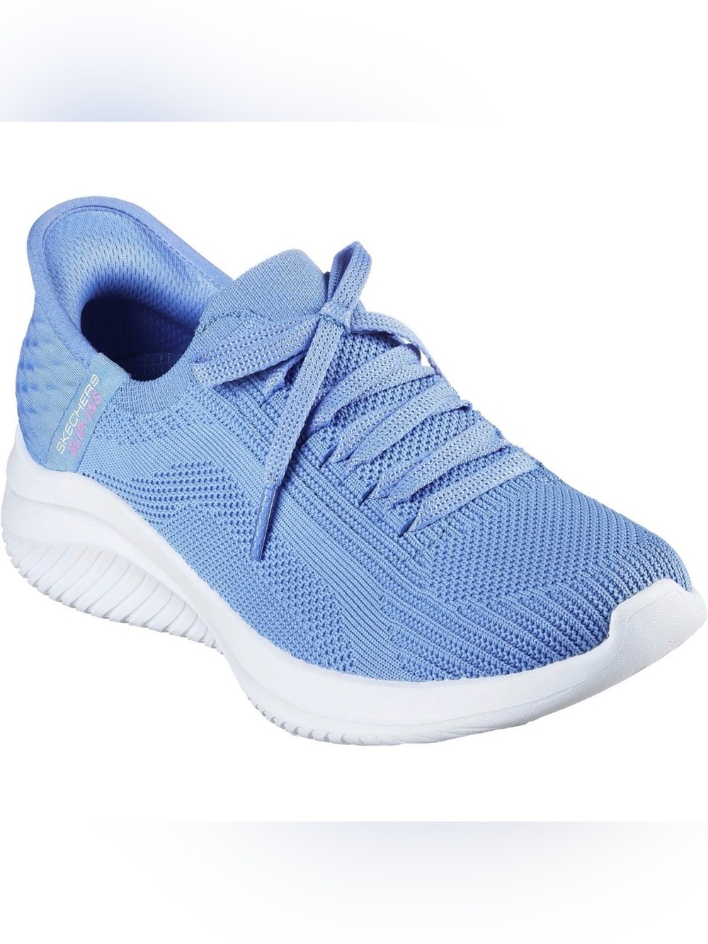 Skechers Periwinkle Knit Lace-Up Athletic Sneakers Ultra flex 3.0 brilliant path